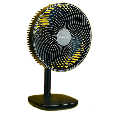 Awei F23 Portable USB Rechargeable Desk Fan (4000mAh)- Black Color