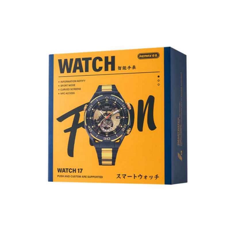 Remax Watch 17 Bluetooth calling Smartwatch -(Black/Gold)